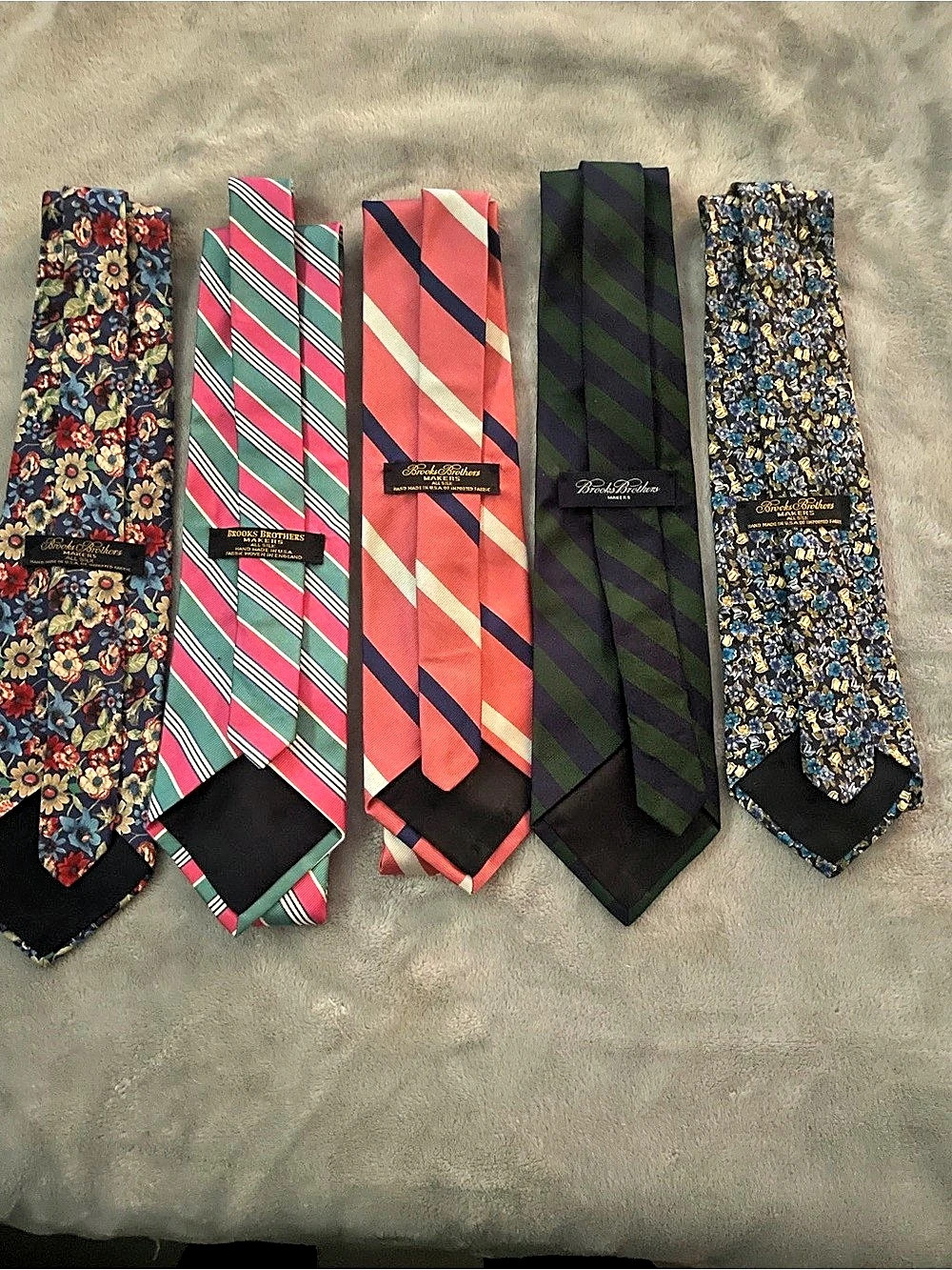 Brooks Brothers Men's Necktie Set Blue & Pink